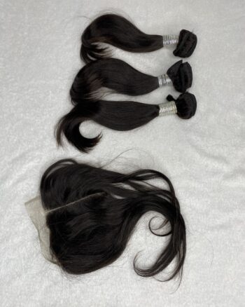 IMG_0983 Virgin human hair Straight DD Bundles & 4x4 Lace Closure