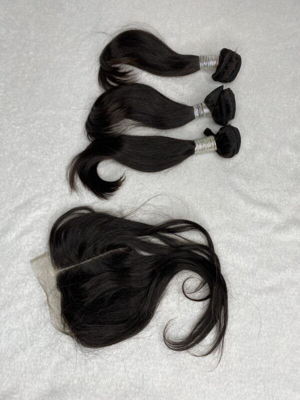 IMG_0983 Virgin human hair Straight DD Bundles & 4x4 Lace Closure