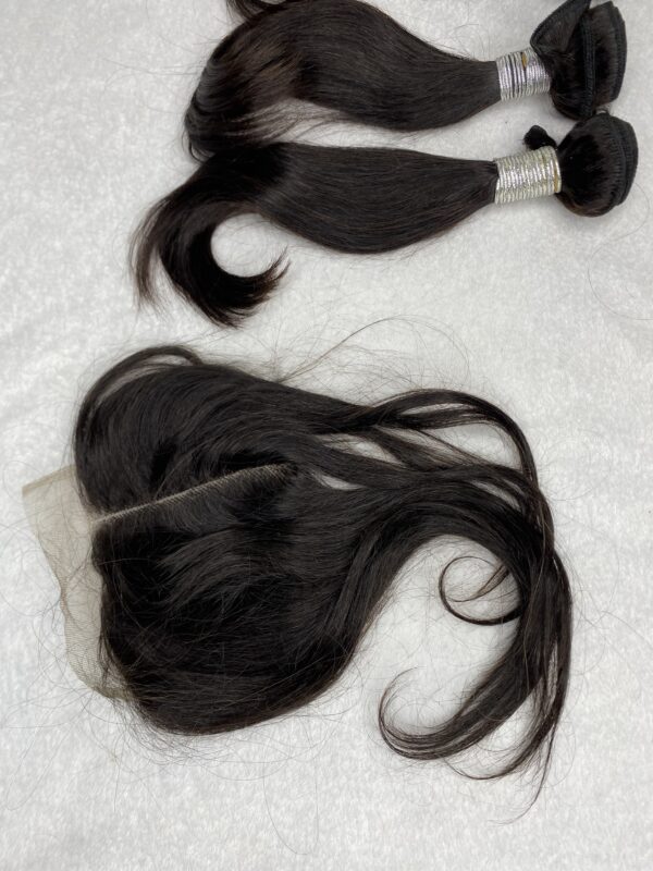 IMG_0984 (1) Virgin human hair Straight DD Bundles & 4x4 Lace Closure