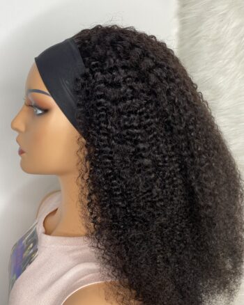 Headband Virgin Human hair Kinky curly wig (24 inches)