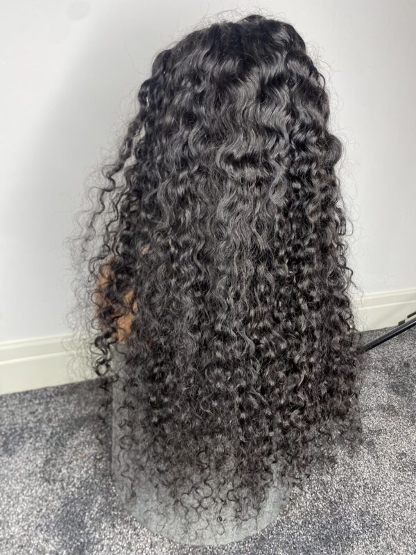 IMG_2048 Virgin human Hair Water Curly 30inches Wig (Black)
