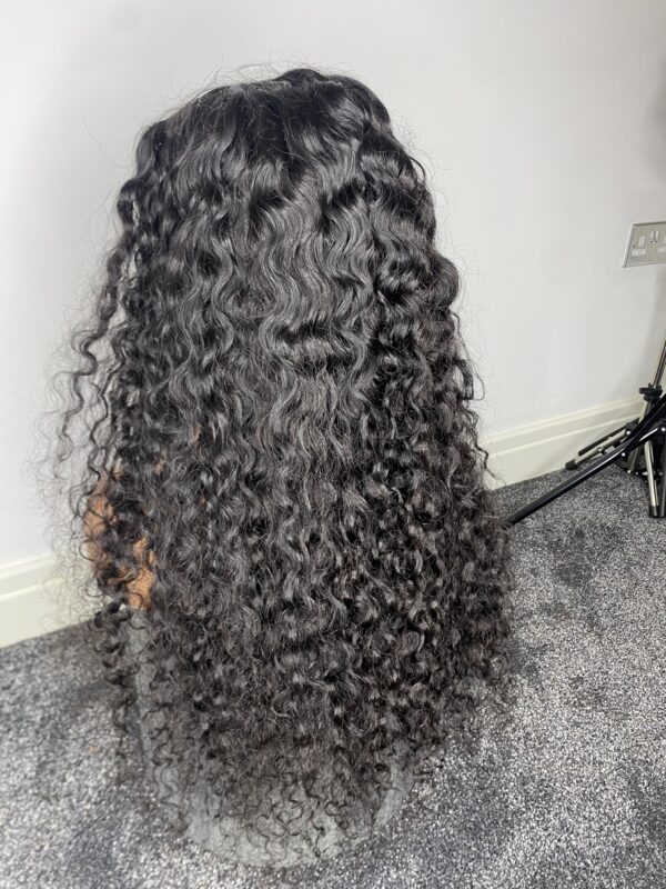 IMG_2052 Virgin human Hair Water Curly 30inches Wig (Black)