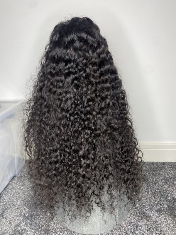 IMG_2055 Virgin human Hair Water Curly 30inches Wig (Black)