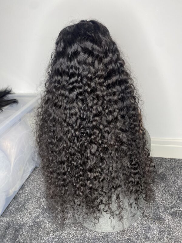 IMG_2057 Virgin human Hair Water Curly 30inches Wig (Black)