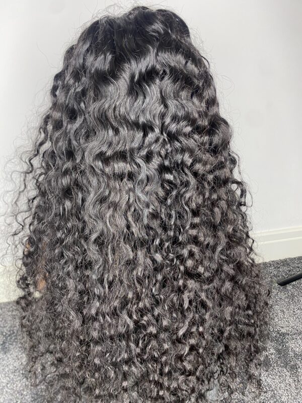 IMG_2061 Virgin human Hair Water Curly 30inches Wig (Black)