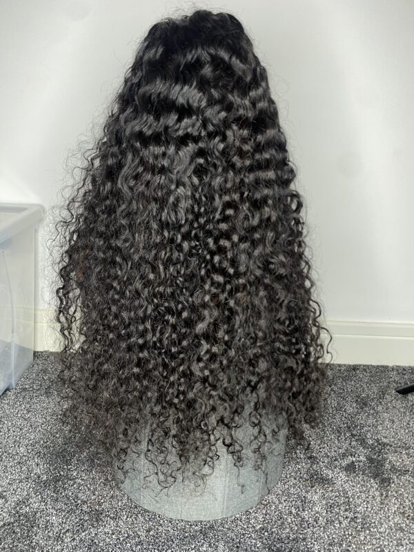 IMG_2066 Virgin human Hair Water Curly 30inches Wig (Black)