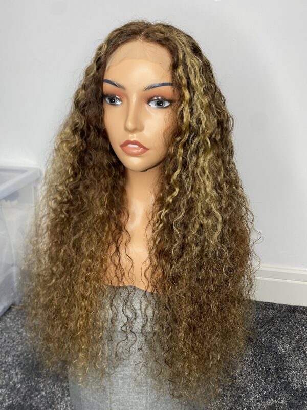 IMG_2081 Virgin human Hair Water Curly Highlights Wig