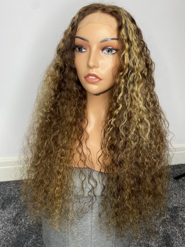 IMG_2092 Virgin human Hair Water Curly Highlights Wig