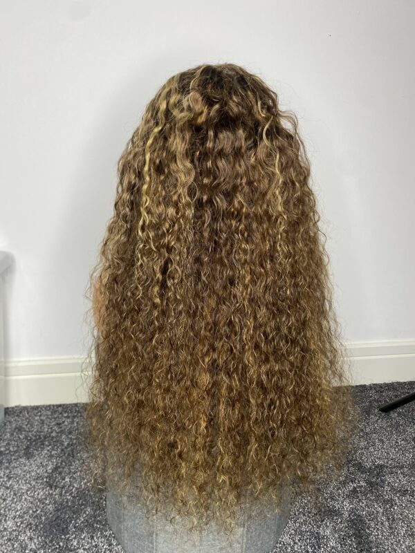 IMG_2105 Virgin human Hair Water Curly Highlights Wig