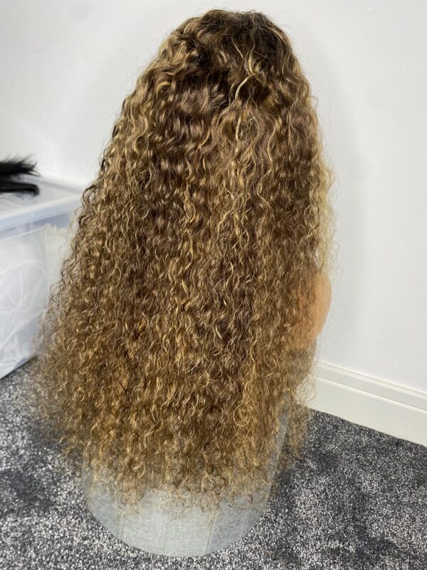 IMG_2111 Virgin human Hair Water Curly Highlights Wig