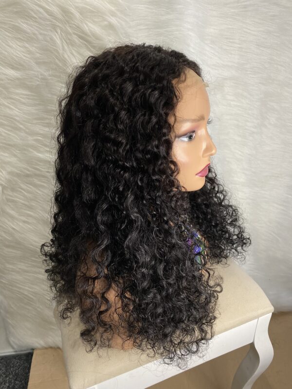 IMG_2396 Human Hair Water Curls 20 inches Wig (Black, Wine & Highlights colors)