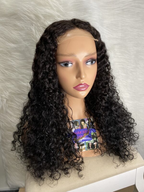 IMG_2397 Human Hair Water Curls 20 inches Wig (Black, Wine & Highlights colors)