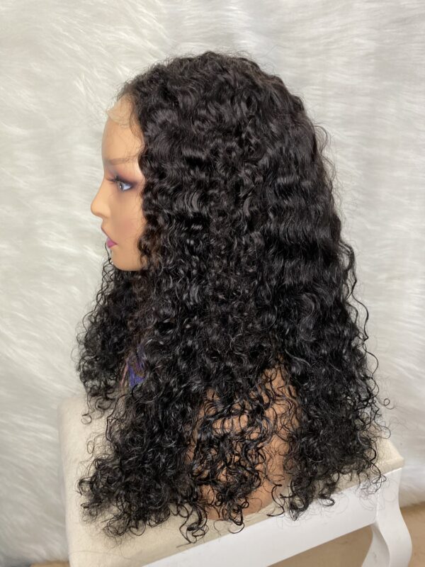 IMG_2398 Human Hair Water Curls 20 inches Wig (Black, Wine & Highlights colors)
