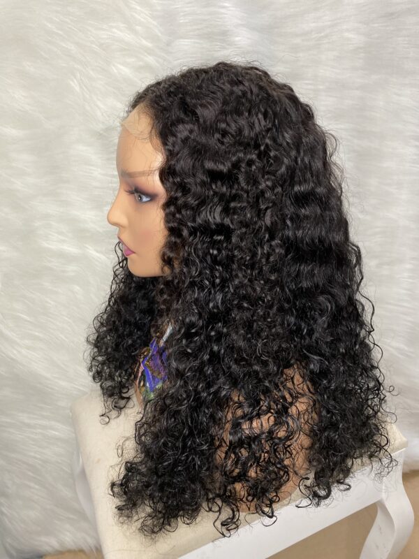 IMG_2401 Human Hair Water Curls 20 inches Wig (Black, Wine & Highlights colors)