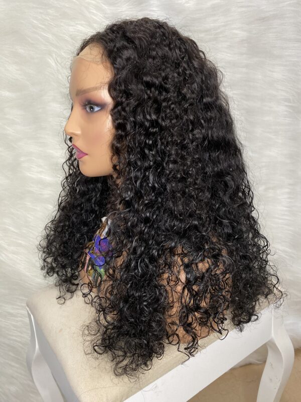 IMG_2404 Human Hair Water Curls 20 inches Wig (Black, Wine & Highlights colors)