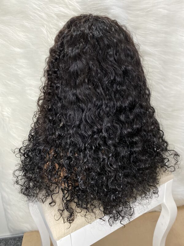 IMG_2411 Human Hair Water Curls 20 inches Wig (Black, Wine & Highlights colors)