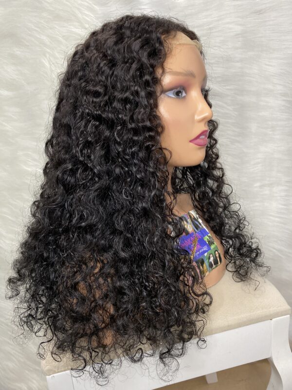 IMG_2428 Human Hair Water Curls 20 inches Wig (Black, Wine & Highlights colors)