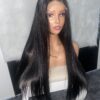 IMG_3417 SDD Bone Straight Raw Human Hair Wig (Black - 24inches)