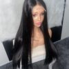 IMG_3419 SDD Bone Straight Raw Human Hair Wig (Black - 24inches)