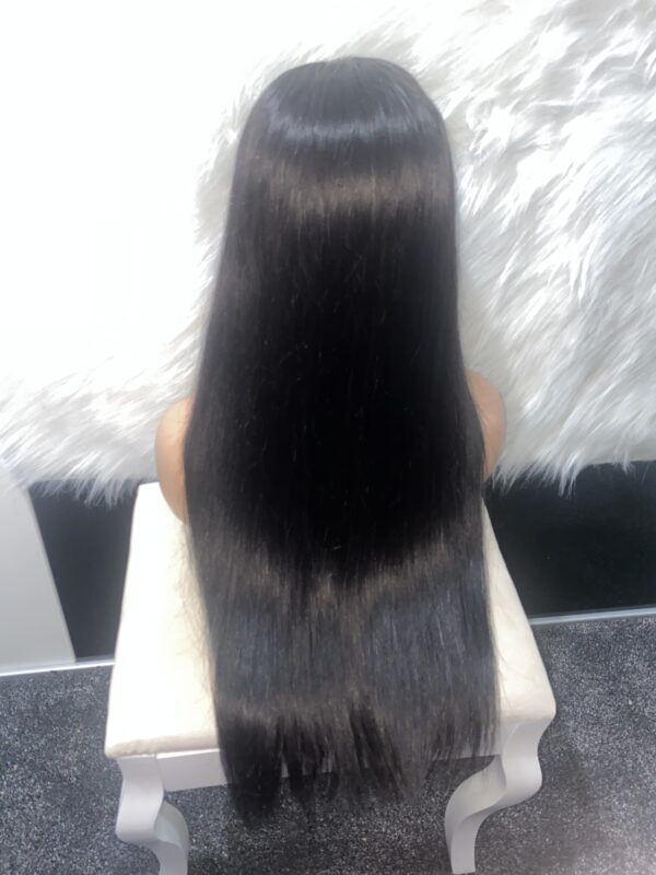 IMG_3438 SDD Bone Straight Raw Human Hair Wig (Black - 24inches)