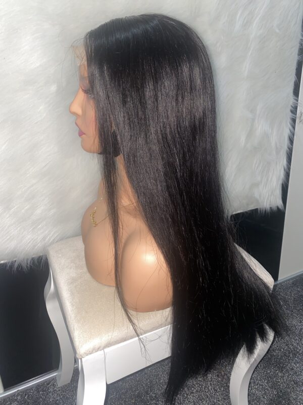 IMG_3449 SDD Bone Straight Raw Human Hair Wig (Black - 24inches)