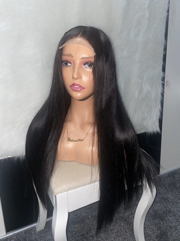 IMG_3454 SDD Bone Straight Raw Human Hair Wig (Black - 24inches)