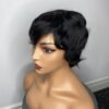 IMG_3591 Human Hair Wig.Rihanna style Pixie cut(black, wine, highlights)