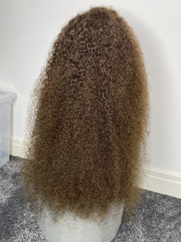 IMG_4489 Virgin human Hair Kinky Curls Wig (Brown)