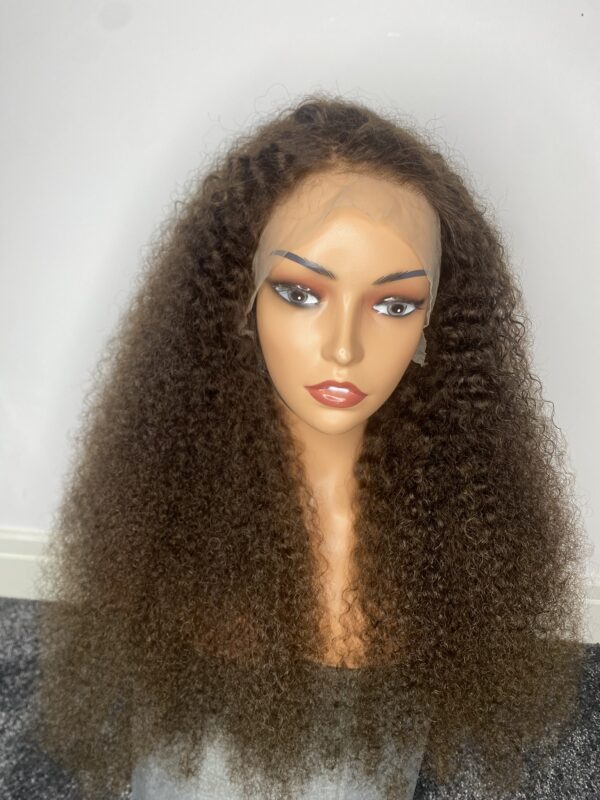 IMG_4523 Virgin human Hair Kinky Curls Wig (Brown)