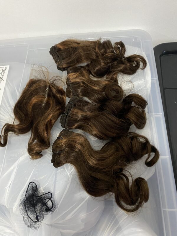 IMG_4921 Virgin human hair 14inches Bouncy Highlights Bundles, & 4x4 Lace Closure