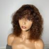 IMG_5043 Virgin Human Hair Celebrity Fringe Jerry Curly Wig, Brown&Orange Highlights