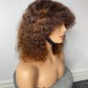 IMG_5045 Virgin Human Hair Celebrity Fringe Jerry Curly Wig, Brown&Orange Highlights