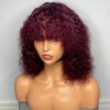 IMG_5068 Virgin Human Hair Celebrity Fringe Jerry Curly Wig, Burgundy