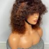 IMG_5072 Virgin Human Hair Celebrity Fringe Jerry Curly Wig, Brown&Orange Highlights