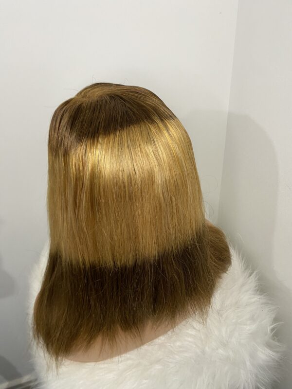 IMG_7224 Virgin Human Hair Silky Straight 14 Inches Wig (Highlights)