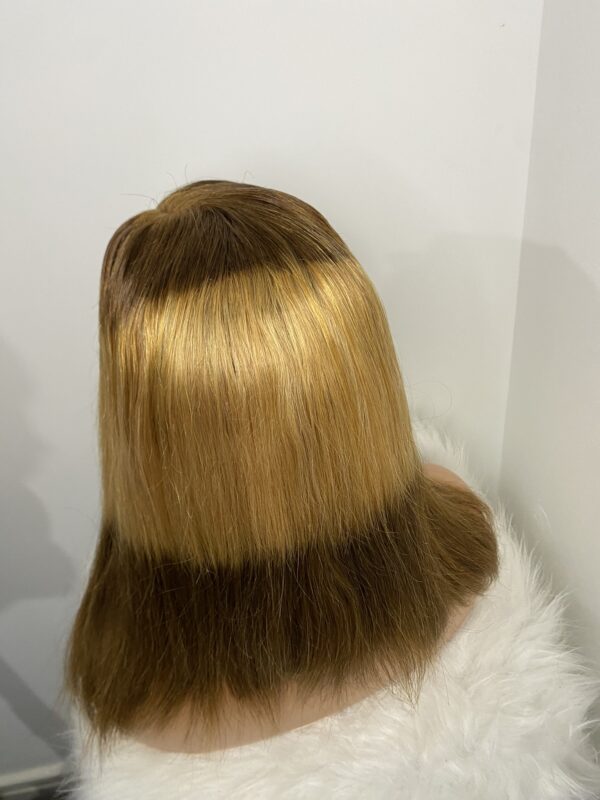 IMG_7225 Virgin Human Hair Silky Straight 14 Inches Wig (Highlights)