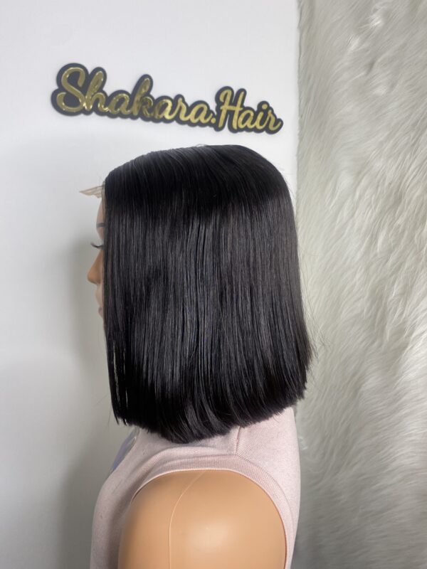 IMG_7516 Bone Straight Vietnamese Raw Human Hair SDD Bob Wig (Black)