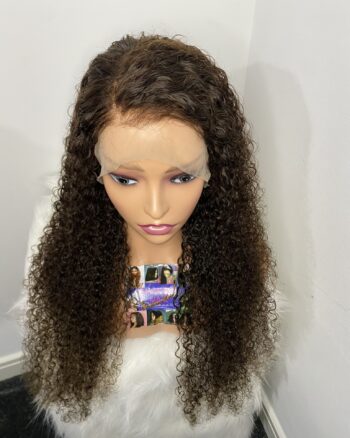 Virgin human Hair Kinky Curls Wig (Brown)