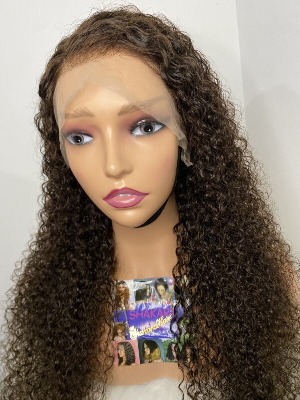 IMG_7708 Virgin human Hair Kinky Curls Wig (Brown)