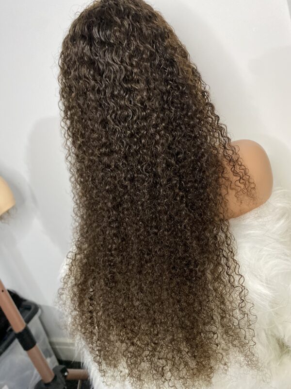 IMG_7726 Virgin human Hair Kinky Curls Wig (Brown)
