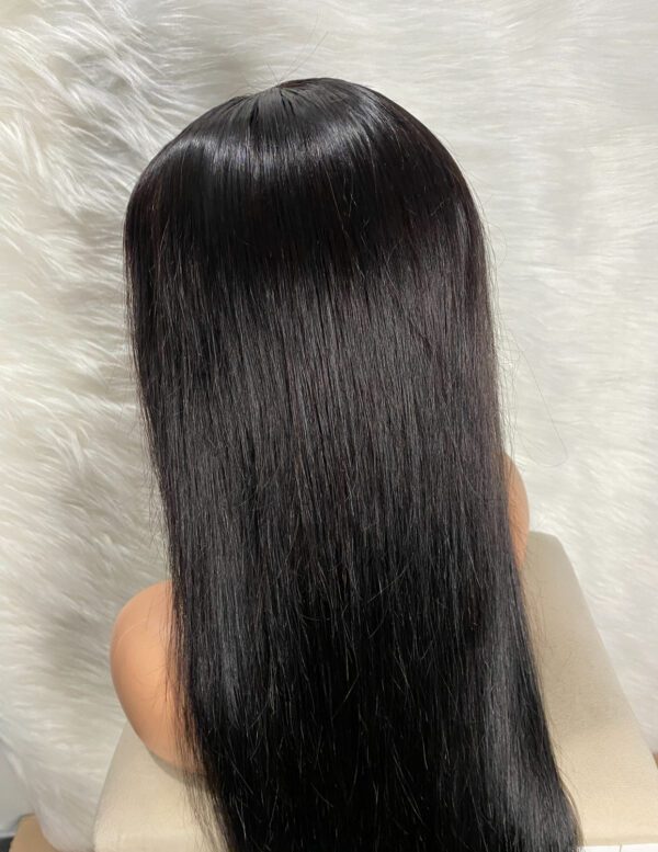 IMG_7847 SDD Bone Straight Raw Human Hair Wig (Black - 24inches)