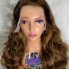 IMG_8496 SDD Virgin Human Hair bouncy Frontal Wig (Brown,black & Blonde highlights)