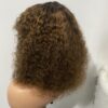 IMG_8632 Virgin Human Hair Celebrity Fringe Jerry Curly Wig, Brown&Blonde Highlights