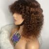 IMG_8673 Virgin Human Hair Celebrity Fringe Jerry Curly Wig, Brown&Orange Highlights