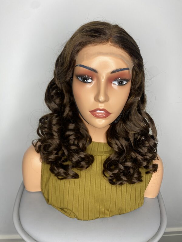 IMG_8727 SDD Virgin Human Hair bouncy Wig (Brown)