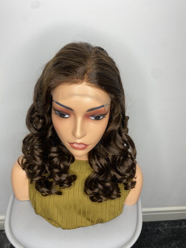 IMG_8729 SDD Virgin Human Hair bouncy Wig (Brown)