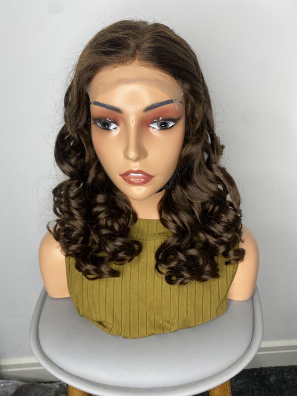 IMG_8743 SDD Virgin Human Hair bouncy Wig (Brown)