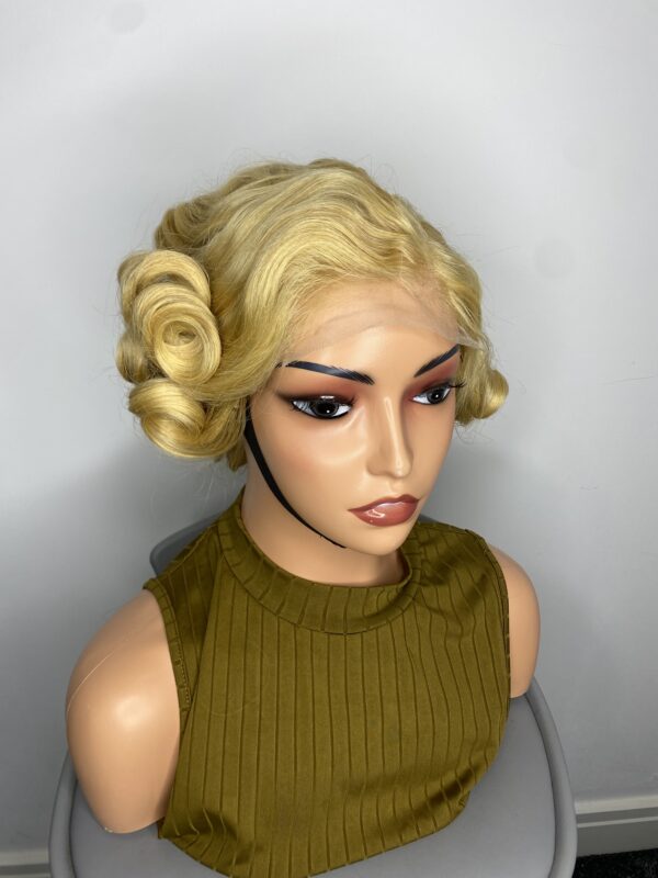 IMG_8765 Virgin Human Hair bouncy wig 10inches (Light blonde)