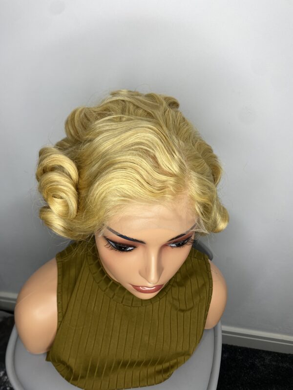 IMG_8767 Virgin Human Hair bouncy wig 10inches (Light blonde)