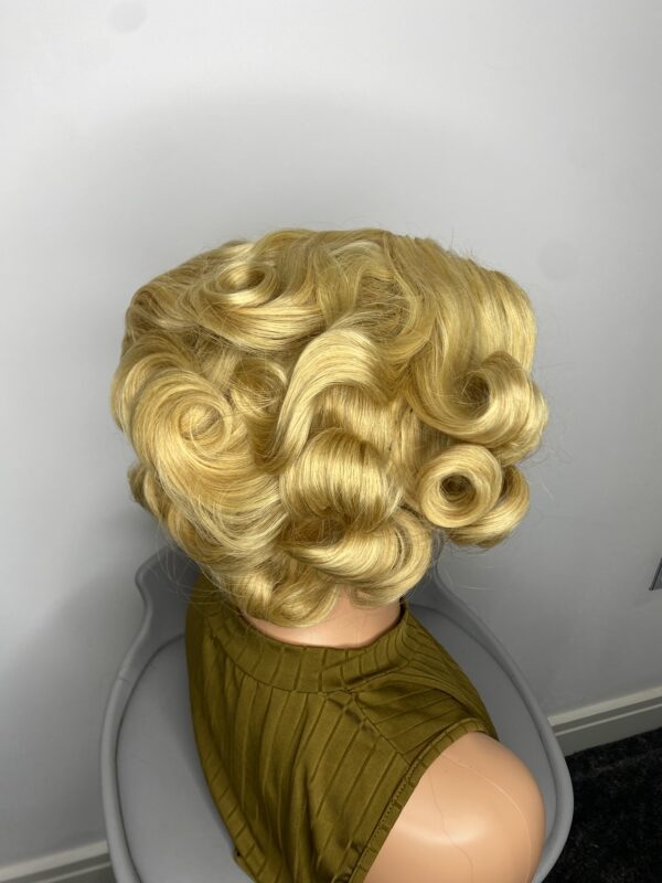 IMG_8771 Virgin Human Hair bouncy wig 10inches (Light blonde)